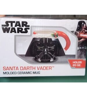 Santa Darth Vader Molded Ceramic Christmas Mug